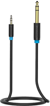 Kabel Vention mini-jack 3.5 mm - jack 6.3 mm 3 m Black (6922794728295) - obraz 1