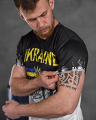 Тактична футболка потоотводящая Ukraine чорно - сіра розмір XL - зображення 6