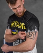 Тактична футболка потоотводящая Ukraine чорно - сіра розмір L - зображення 6