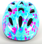 Велосипедний шолом Volare Kids XS 47-51 см Зелений з рожевими квітами (8715347008252) - зображення 3