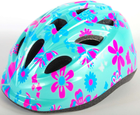 Велосипедний шолом Volare Kids XS 47-51 см Зелений з рожевими квітами (8715347008252) - зображення 4