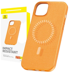 Etui Baseus Fauxther Series MagSafe do Apple iPhone 15 Orange (P60157305713-00) - obraz 1