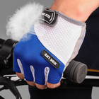 Рукавички велосипедні спортивні West Biking 0211189 з короткими пальцями L Blue L - зображення 6