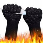 Термостійкі рукавиці для барбекю та кухні Чорні - изображение 2