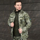 Мужская Водоотталкивающая Куртка Soft Shell на микрофлисе с липучками для шевронов пиксель размер L - изображение 5