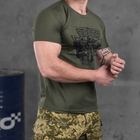 Чоловіча потовідвідна футболка Coolmax з принтом "Піхота" олива розмір XL - зображення 3