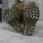 Мужские кожаные кроссовки с сетчатыми вставками олива размер 41 - изображение 5