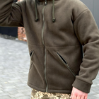 Чоловіча флісова куртка з капюшоном хакі розмір M - зображення 6