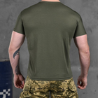 Мужская потоотводящая футболка Coolmax с принтом "Слава Украине" олива размер XL - изображение 4