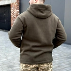 Чоловіча флісова куртка з капюшоном хакі розмір 5XL - зображення 3