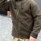 Чоловіча флісова куртка з капюшоном хакі розмір 5XL - зображення 6