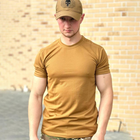 Мужская хлопковая футболка с круглой горловиной койот размер 2XL - изображение 1