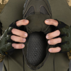 Мужские кожаные кроссовки с вставками текстиля олива размер 41 - изображение 7
