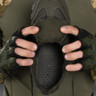 Мужские кожаные кроссовки с вставками текстиля олива размер 43 - изображение 7