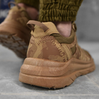 Мужские кожаные кроссовки с вставками текстиля койот размер 44 - изображение 4