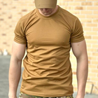 Мужская хлопковая футболка с круглой горловиной койот размер S - изображение 4
