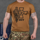 Потовідвідна чоловіча футболка Coolmax з принтом "Сoлдaт" койот розмір 2XL - зображення 1