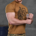 Потовідвідна чоловіча футболка Coolmax з принтом "Сoлдaт" койот розмір 2XL - зображення 3
