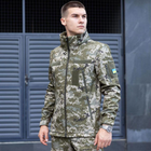 Чоловіча Куртка Soft Shell зі знімним капюшоном + Подарунок Шеврон "Прапор України" піксель розмір 3XL - зображення 4