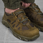 Чоловічі шкіряні кросівки із сітчастими вставками олива розмір 42 - зображення 3