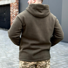 Чоловіча флісова куртка з капюшоном хакі розмір 4XL - зображення 3