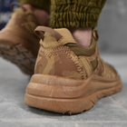 Чоловічі шкіряні кросівки із вставками з текстилю койот розмір 45 - зображення 4