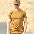 Мужская хлопковая футболка с круглой горловиной койот размер L - изображение 1