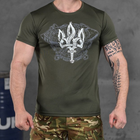 Потоотводящая мужская футболка Odin Coolmax с принтом "Coat of arms" олива размер L - изображение 1
