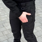 Міцні Чоловічі Штани "Кайман 2.0" з посиленою зоною колін / Щільні Брюки чорні розмір XL - зображення 5