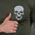 Потовідвідна чоловіча футболка Odin Coolmax із принтом "Skull" олива розмір M - зображення 5