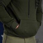 Мужское худи трехнитка на флисе / Кофта с принтом "F**k" олива размер M - изображение 6