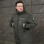 Демісезонна Куртка Soft Shell зі знімним капюшоном та липучками + Подарунок шеврон "Прапор України" хакі розмір XL - зображення 3