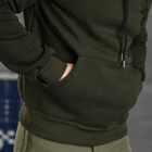 Чоловіче худі тринитка на флісі / Кофта з принтом "Смерть зачекає" олива розмір XL - зображення 6