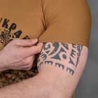 Мужская потоотводящая футболка Coolmax с принтом "Слава Украине" койот размер L - изображение 5