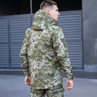 Чоловіча Куртка Soft Shell зі знімним капюшоном + Подарунок Шеврон "Прапор України" піксель розмір M - зображення 5
