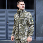 Чоловіча Куртка Soft Shell зі знімним капюшоном + Подарунок Шеврон "Прапор України" піксель розмір L - зображення 4