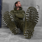 Чоловічі Шкіряні Кросівки на композитній протекторній підошві "Energy" олива розмір 45 - зображення 6