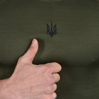 Мужская потоотводная Футболка с вышивкой Герб Украины олива размер L - изображение 6