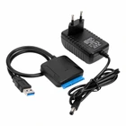 Адаптер перехідник Shuole E36 SATA-USB3.0 для HDD 3.5"/2.5" з блоком живлення, Кабель-перехідник для жорсткого диска (ADP35/25)