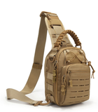 Сумка-рюкзак тактическая однолямочная Койот ZE0146 Laser - изображение 2