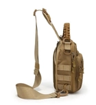 Сумка-рюкзак тактическая однолямочная Койот ZE0146 Laser - изображение 5