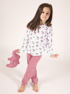 Piżama dziecięca dla dziewczynki Nicol 204036 116 cm Biały/Wrzosowy (5905601020332) - obraz 2