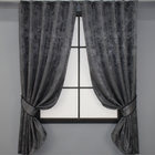 Комплект коротких штор VR-Textil Жаккард Sultan YL № 1211ш Графітовий 130х170 см 2 шт (35-0004)