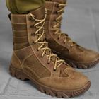 Мужские демисезонные Ботинки на протекторной резиновой подошве / Кожаные высокие Берцы коричневые размер 40 - изображение 3