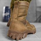 Мужские демисезонные Ботинки на протекторной резиновой подошве / Кожаные высокие Берцы коричневые размер 40 - изображение 4