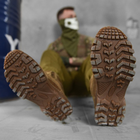 Мужские демисезонные Ботинки на протекторной резиновой подошве / Кожаные высокие Берцы коричневые размер 40 - изображение 5