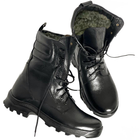 Зимние кожаные Ботинки Ястреб на меху до -20°C / Утепленные водоотталкивающие Берцы черные размер 44 - изображение 1