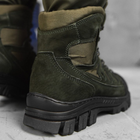 Мужские кожаные Ботинки Stabilet на резиновой протекторной подошве / Крепкие Берцы олива размер 41 - изображение 4