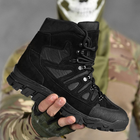Мужские нубуковые Ботинки Ninja's на Резиновой прошитой подошве / Летние Берцы черные размер 42 - изображение 6