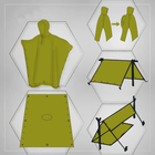 Дождевик пончо тактический, тент-палатка-дождевик 3в1, сверхпрочная водонепроницаемая ткань, Камуфляж - изображение 6